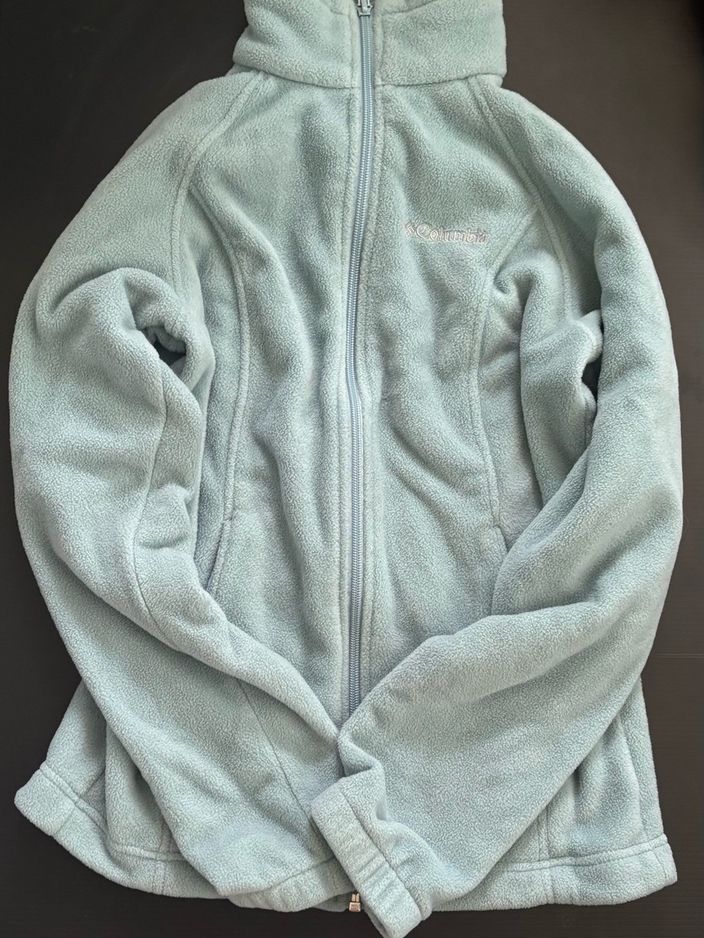 Columbia Pale Blue Full-Zip Teddy Fleece Jacket
